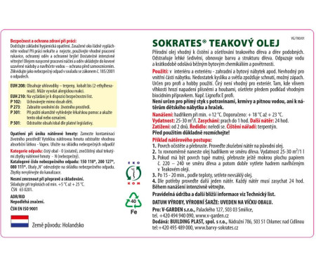 Sokrates V-garden Teak olej 0,6l