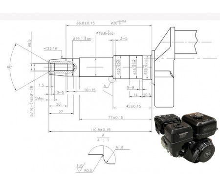 MOTOR ZONGSHEN GB200 196cc 6,5 kónický hriadeľ