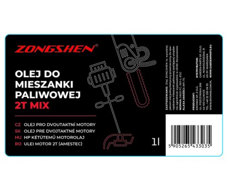 Olej pre dvojtaktné motory ZONGSHEN 2T 1L ČERVENÝ