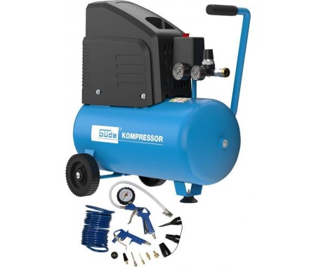 Kompresor bezolejový + sada pneumatického náradia 220/08/24, 13-dielna sada