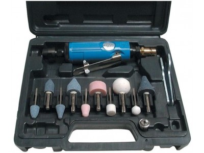 Pneumatická priama brúska, 15-dielna sada