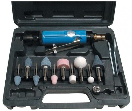 Pneumatická priama brúska, 15-dielna sada