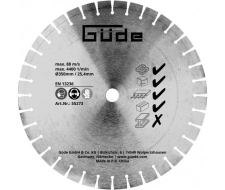 Diamantový rezný kotúč segmentovaný 350 mm na betón