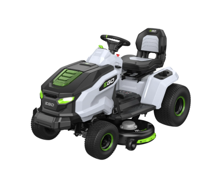Záhradný traktor EGO Power+ 107 cm bočné vyhadzovanie-V cene je traktor, mulčovací klin, 1600W nabíjačka a 4ks 10Ah batérií