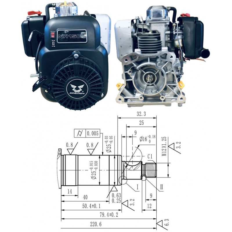 Motor ZONGSHEN NH150H 149 cm³ | pre vibračné nohy